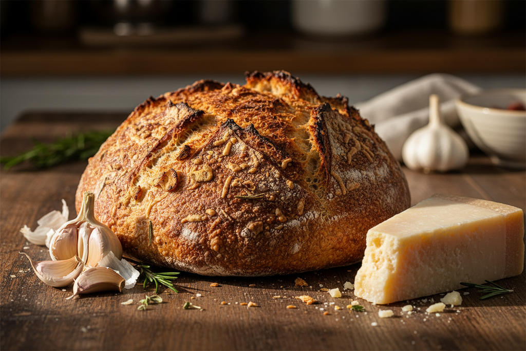 Garlic & Parmesan Sourdough Bread
